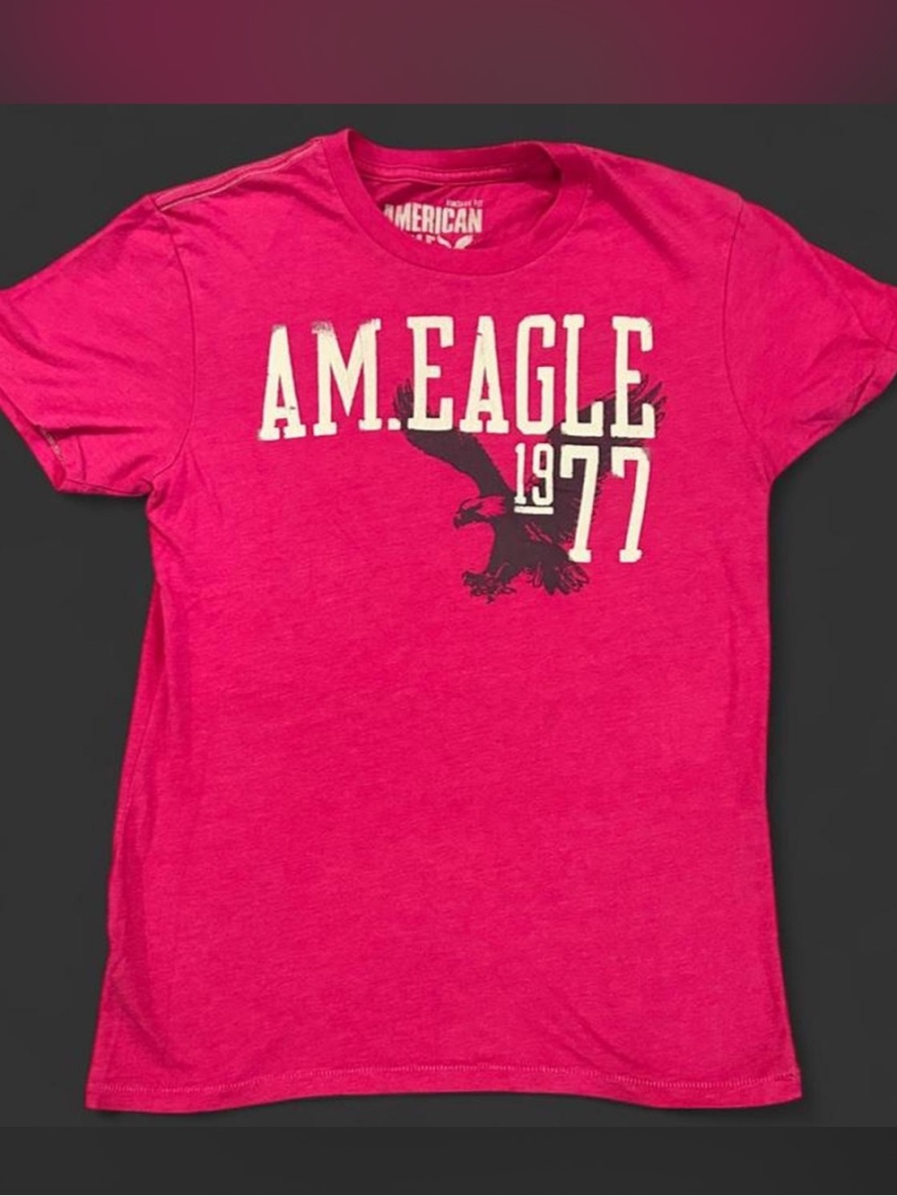 American Eagle Outfitters Men's Graphic Crewneck T-Shirt - Hot Pink